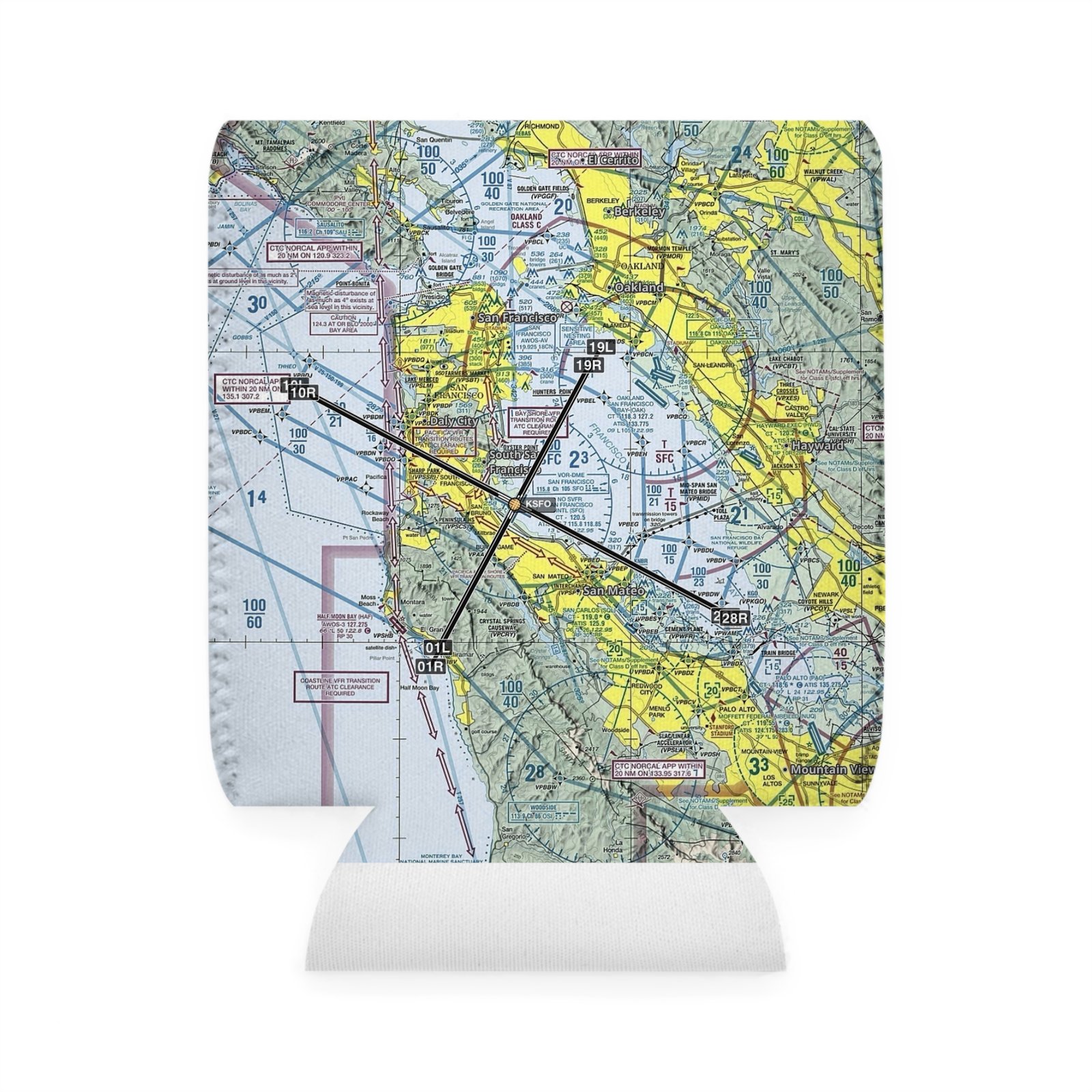 Custom Aviation Sectional Chart Can Cooler Sleeve - Personalized Gift, Airplane Pilot Accessories, Aviation Enthusiast Present, Travel Theme - Image 2