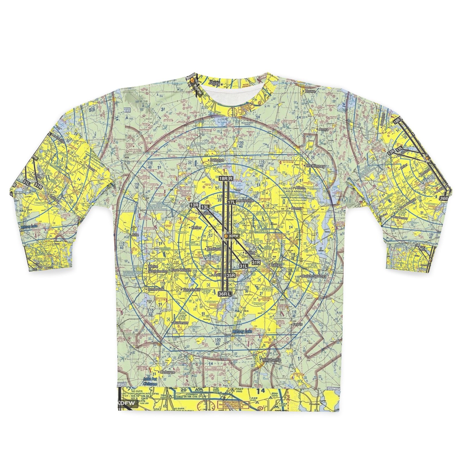 Aviation Sectional Chart Unisex Sweatshirt - Personalized Custom Aircraft Pilot Flying Gift, Airplane Flight Attendant Birthday Present, - Image 2