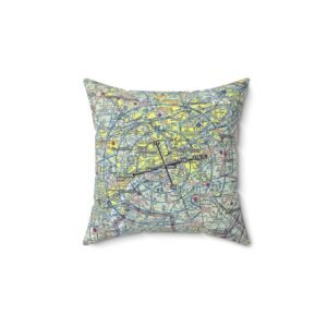Personalized Aviation Section Chart Pillow - Spun Polyester Square Pillow, Pilot Pillow, Flight Crew Pillow, Aviation Gift, Pilot Gift