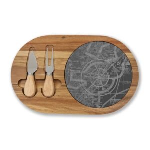 Personalized Aviation Chart Charcuterie Board, Custom Engraved Wooden Cutting Board, Pilot Gift, Airplane Lover Decor, Flight Chart Cheese