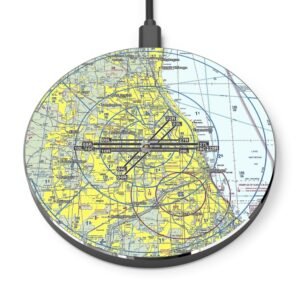 Aviation VFR Sectional Chart Wireless Charger, Personalized Mag Safe Charger, Gift for Pilots, Aviation Enthusiast, Pilot Decor, Airplane