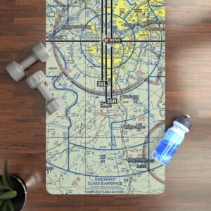 Yoga Mat - Personalized Aviation Sectional Chart Design