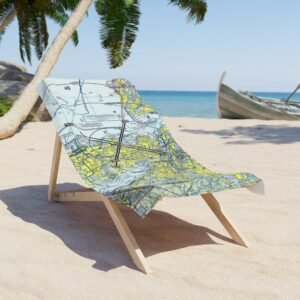 Custom Aviation Map Beach Towel - Pilot Gift, Travel Lover, Flight Instructor, Airplane Enthusiast, Graduation Present