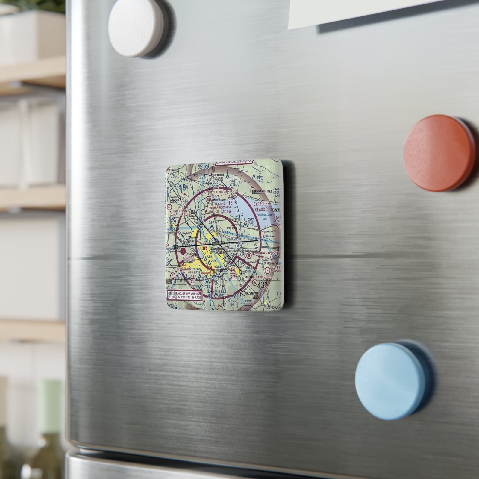 Aviation VFR Sectional Chart Porcelain Magnet