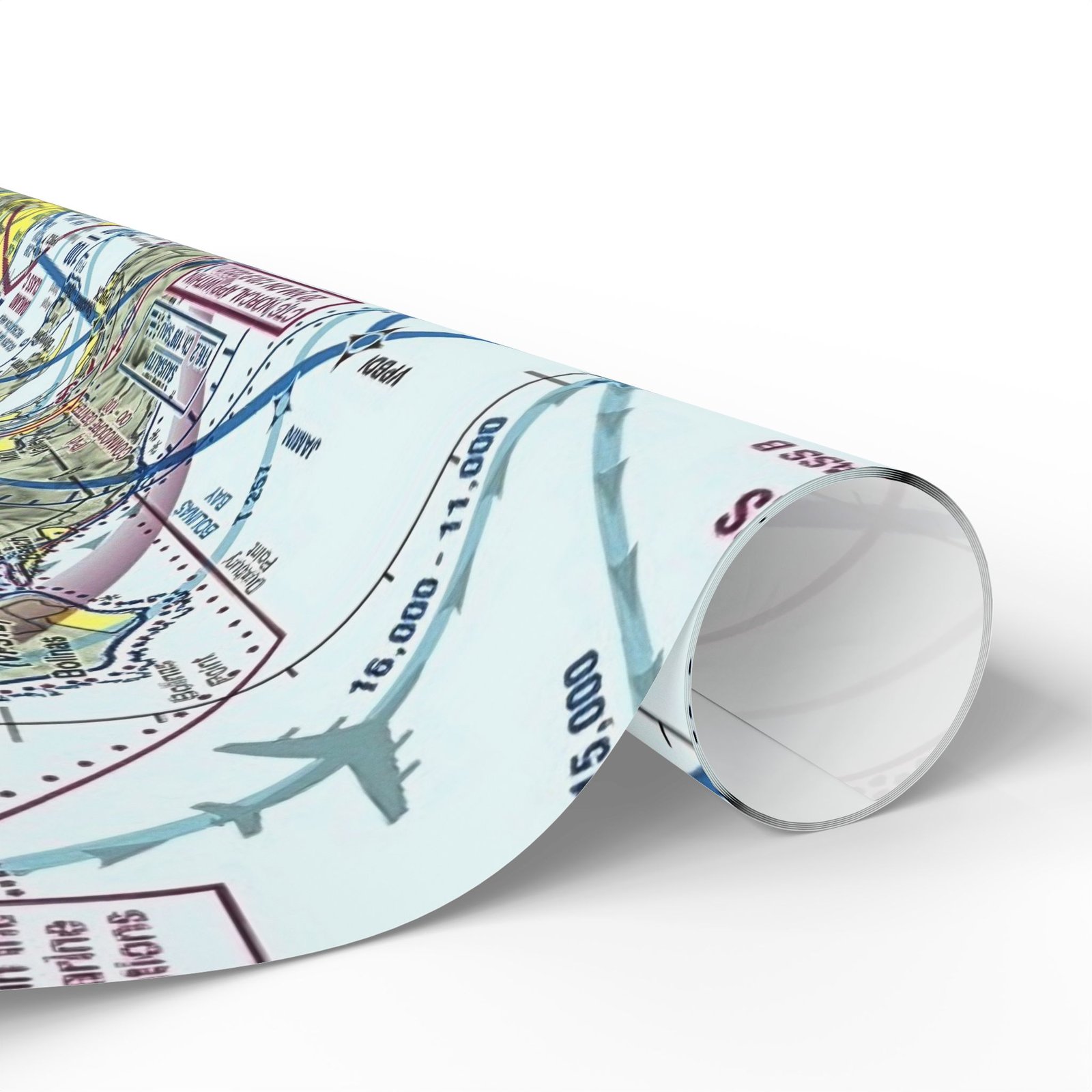 Personalized Aviation Sectional Chart Wrapping Paper| Holiday Aviation Themed Wrapping Paper | Birthday Aviation Wrapping Paper - Image 6