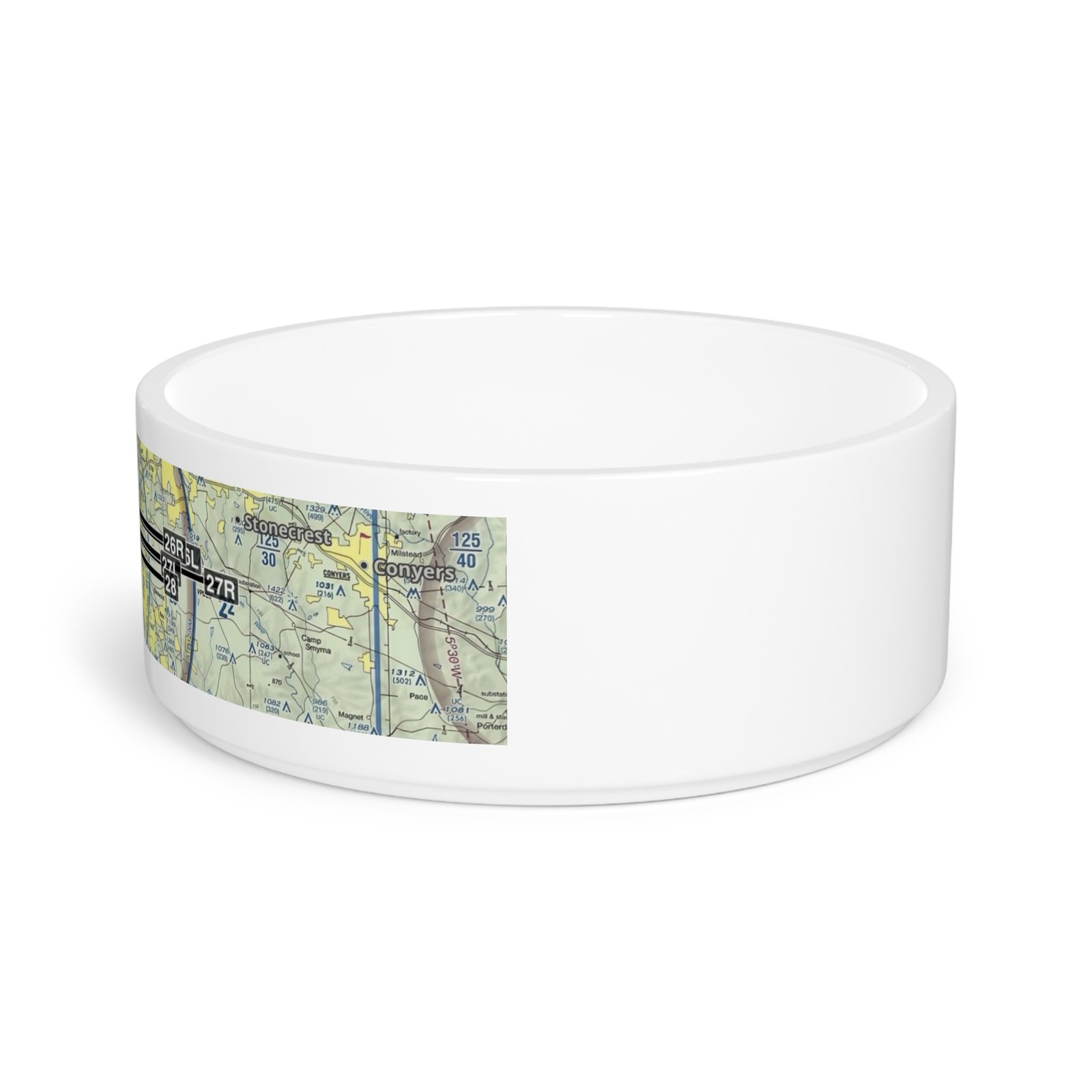 Custom Aviation Sectional Chart Pet Bowl - Image 4