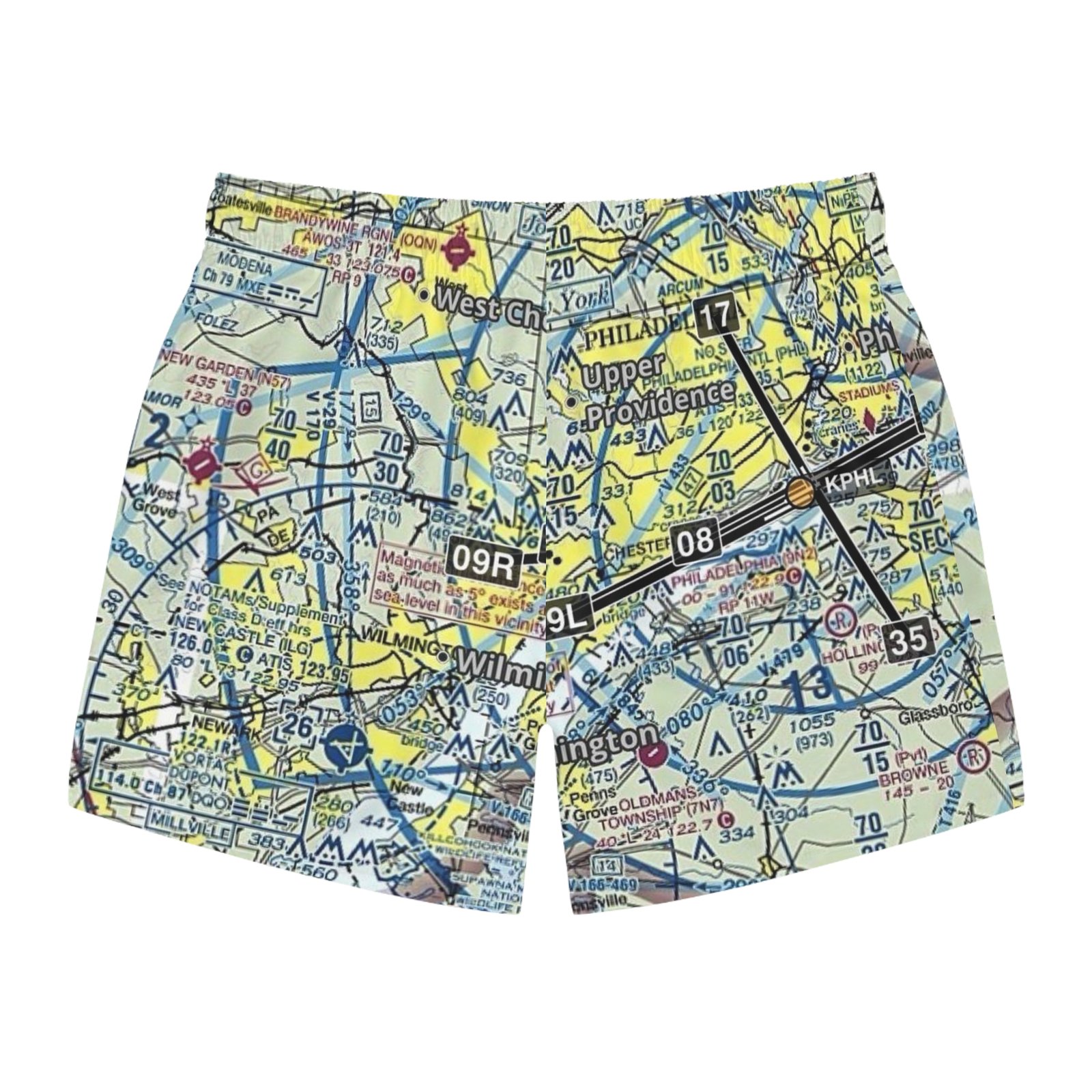 Personalized Section Chart Aviation Swim Trunks, Pilot Gift, Flight Crew Gift, Aviation Holiday Gift, Aviation Swimming Suite - Image 2