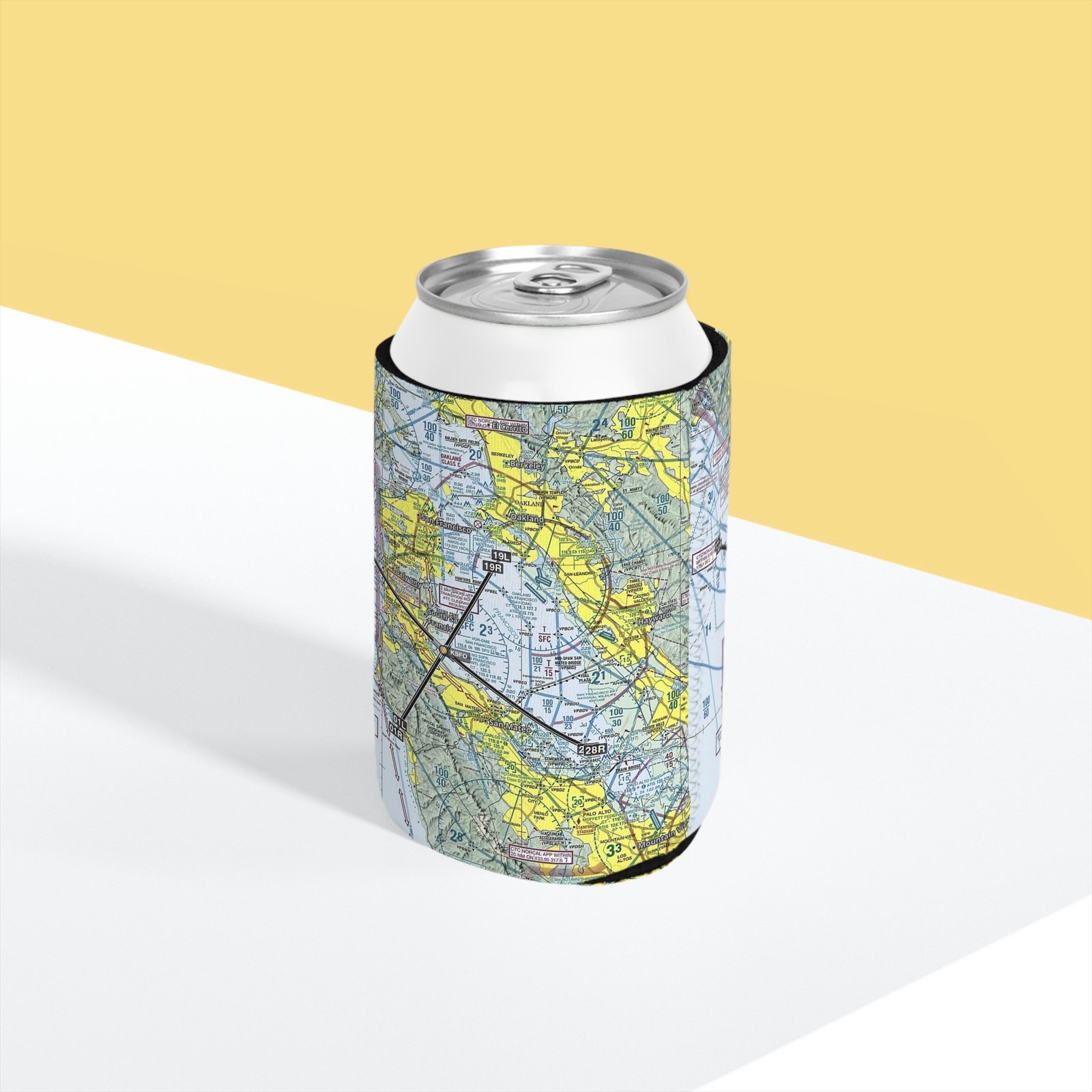 Custom Aviation Sectional Chart Can Cooler Sleeve - Personalized Gift, Airplane Pilot Accessories, Aviation Enthusiast Present, Travel Theme - Image 5