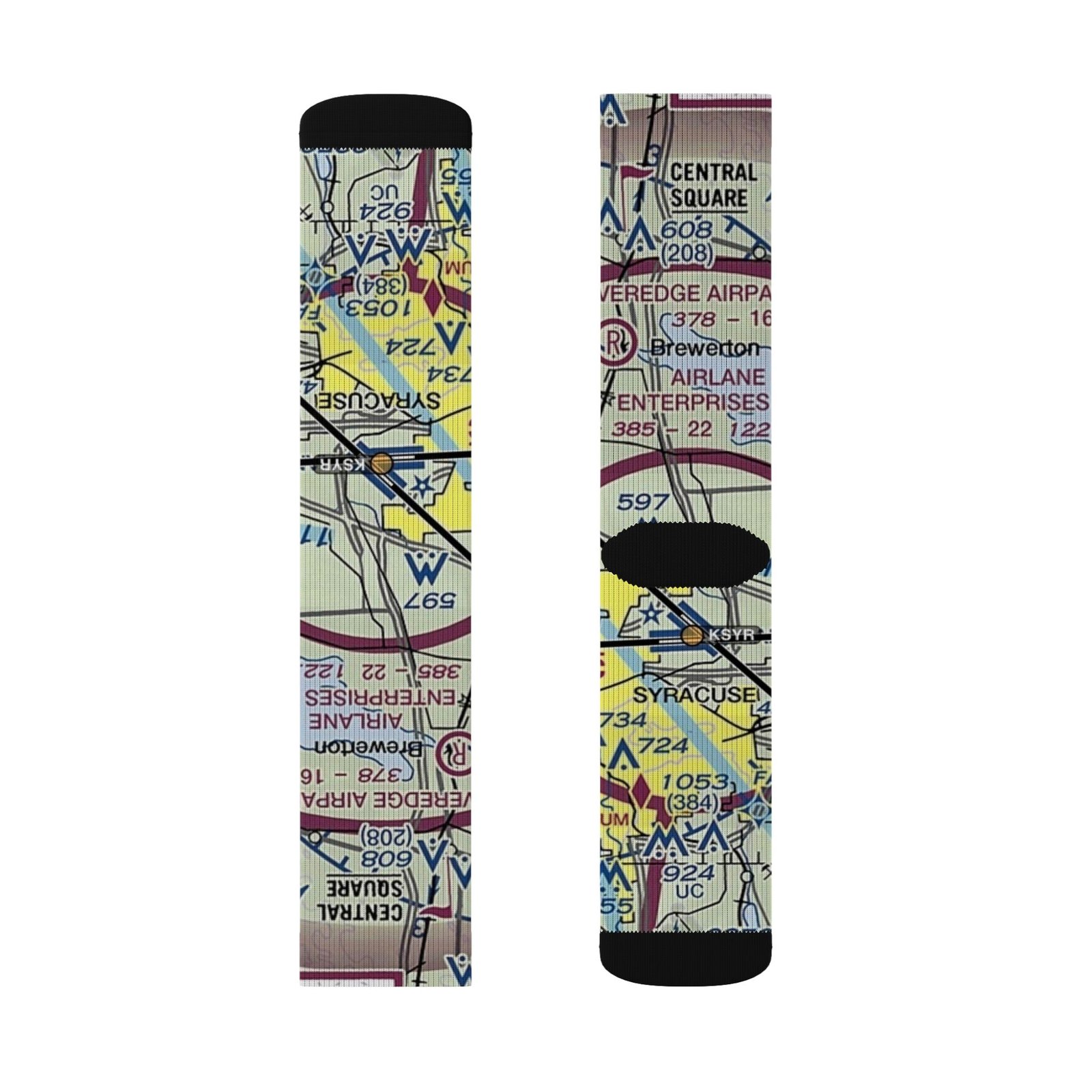 Custom Sectional Chart Socks Pilot Socks Sectional Chart Gift for Pilot Personalized Aviation Socks Gift Private Pilot Gift - Image 3