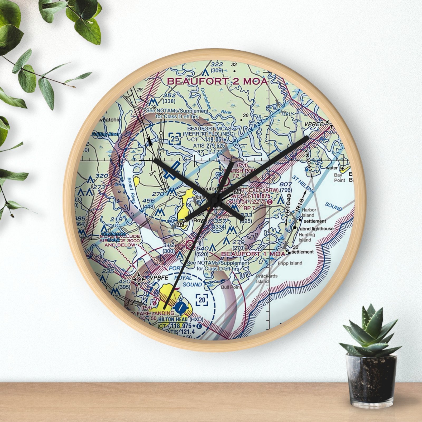 Personalized Aviation Sectional Chart Wall Clock, Pilot Gift, Aviation Gift, Aviation Decor, Flight Center - Image 3