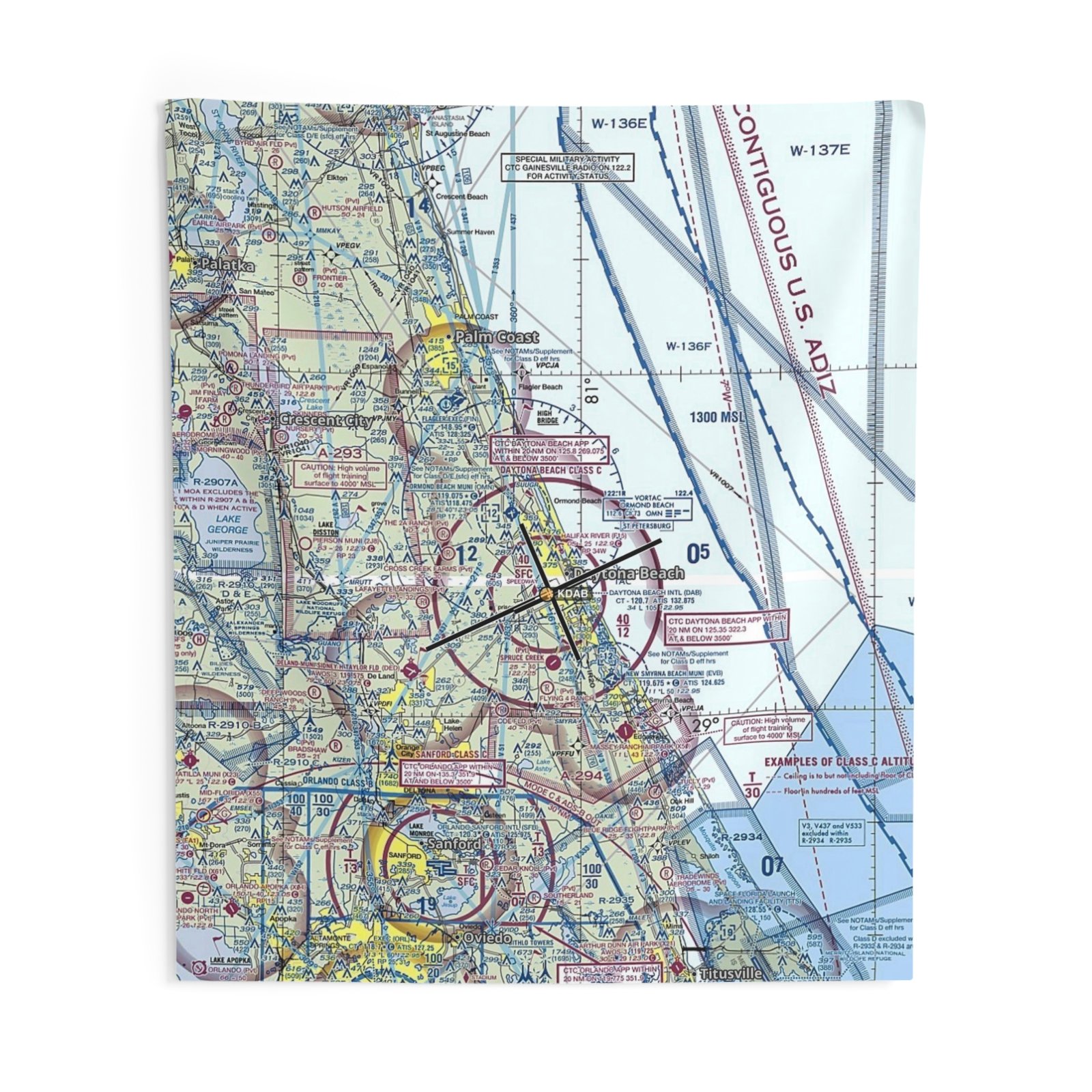 Personalized Pilot Aviation Sectional Chart Indoor Wall Tapestries, College Aviation Gift, College Wall Art, Aviation Gift, Sectional Chart - Image 8