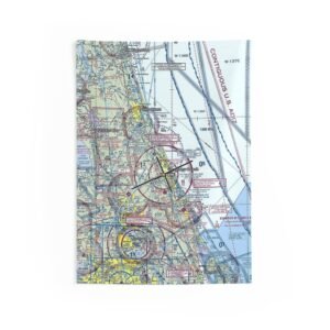 Personalized Pilot Aviation Sectional Chart Indoor Wall Tapestries, College Aviation Gift, College Wall Art, Aviation Gift, Sectional Chart