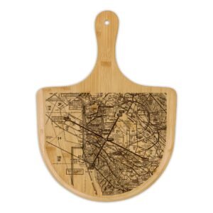 Personalized Aviation Sectional Chart Bamboo Pizza Board