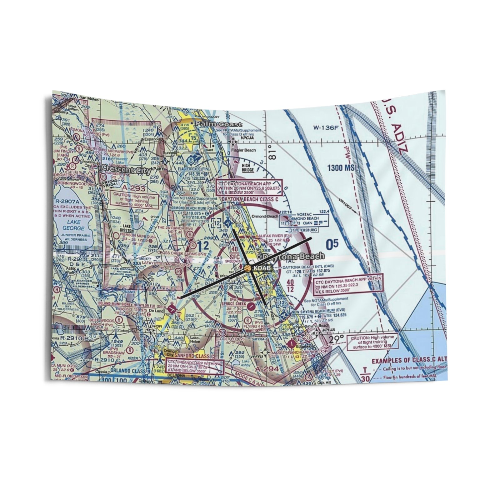 Personalized Pilot Aviation Sectional Chart Indoor Wall Tapestries, College Aviation Gift, College Wall Art, Aviation Gift, Sectional Chart - Image 5