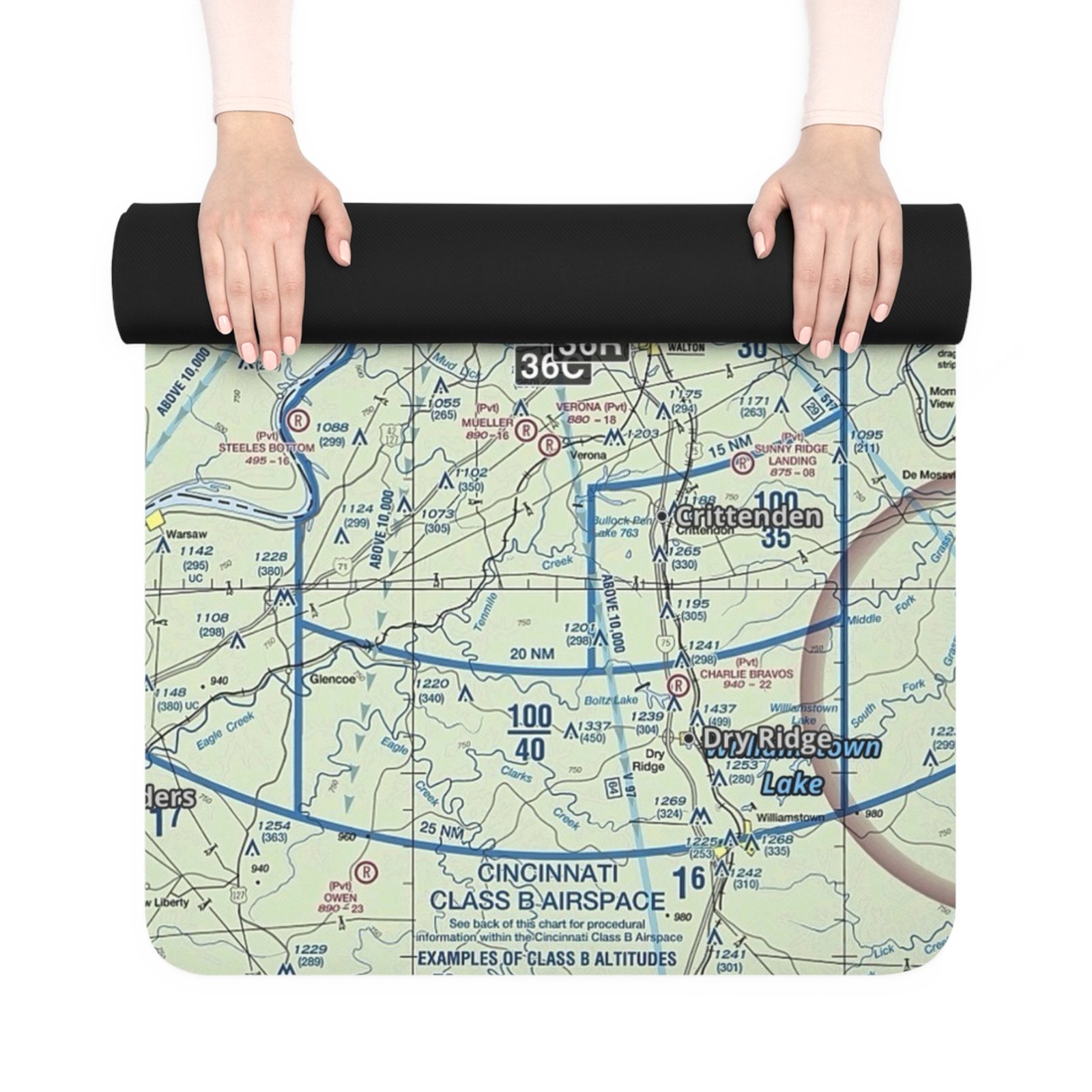 Yoga Mat - Personalized Aviation Sectional Chart Design - Image 4