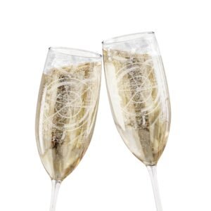 Aviation Sectional Chart Champagne Glass, 8oz Engraved | Personalized Flight Map