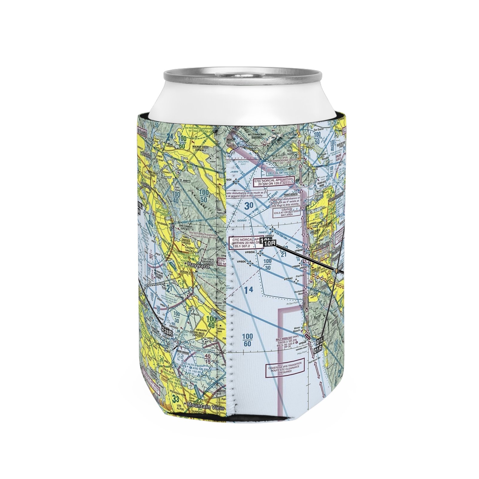 Custom Aviation Sectional Chart Can Cooler Sleeve - Personalized Gift, Airplane Pilot Accessories, Aviation Enthusiast Present, Travel Theme - Image 4