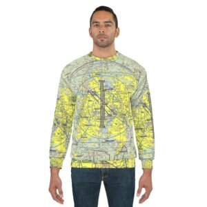 Aviation Sectional Chart Unisex Sweatshirt - Personalized Custom Aircraft Pilot Flying Gift, Airplane Flight Attendant Birthday Present,